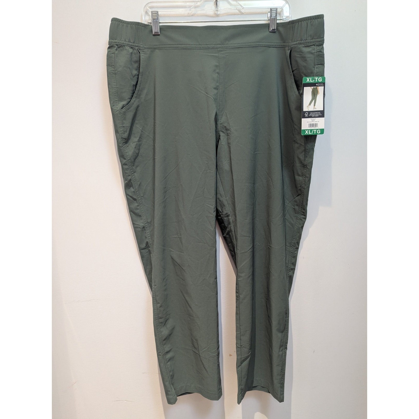 Nwt Eddie Bauer Traveler Ankle Pants Women's Xl Green Stretch Hiking Outdoors